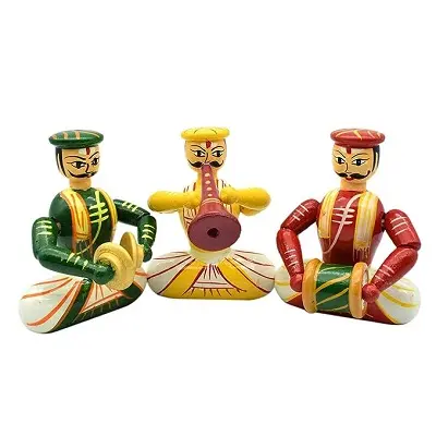 Best Wooden Toys India | Channapatna Toys | Wooden Montessori Toys 8 Channapatna Wooden Handicrafted Band Set Toys for Kids