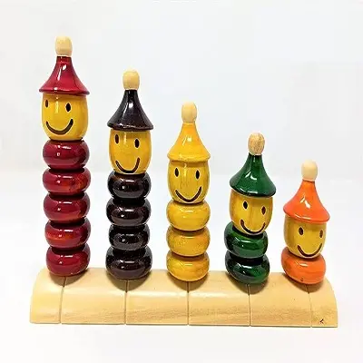 Best Wooden Toys India | Channapatna Toys | Wooden Montessori Toys 4 HANNAPATNA TOYS Match Stack Wooden Ring Tower Educational Toys for 1 Year Old